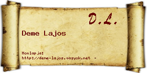 Deme Lajos névjegykártya